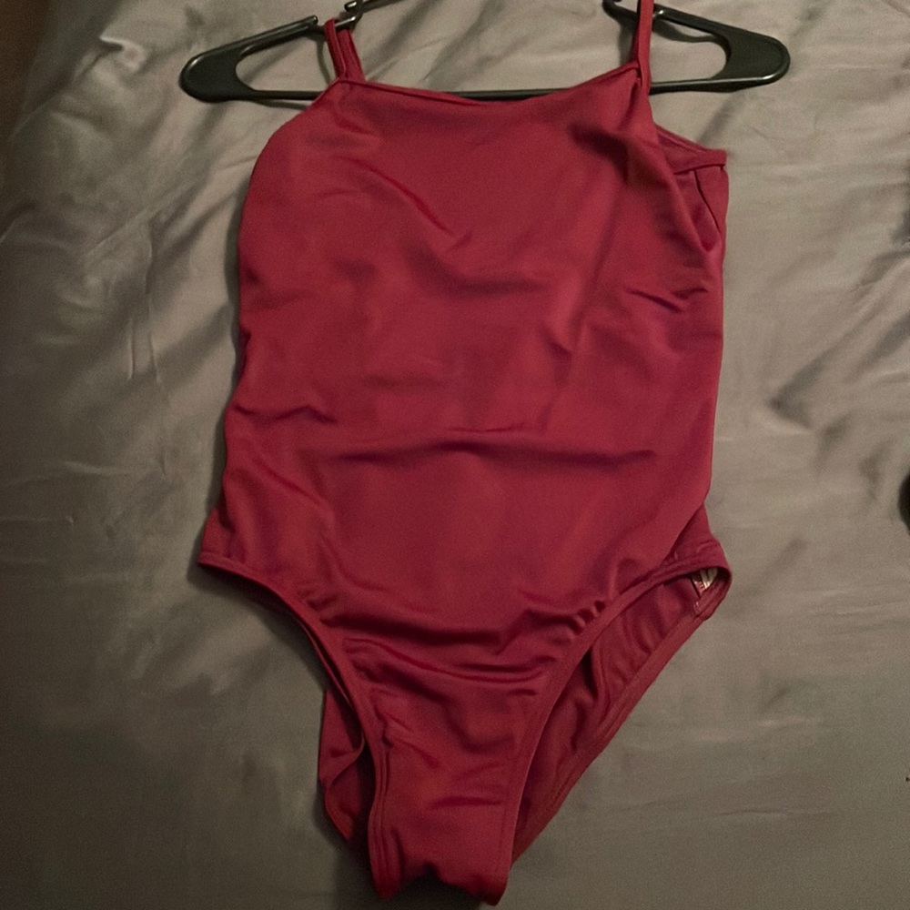 Red two piece contemporary dance costume